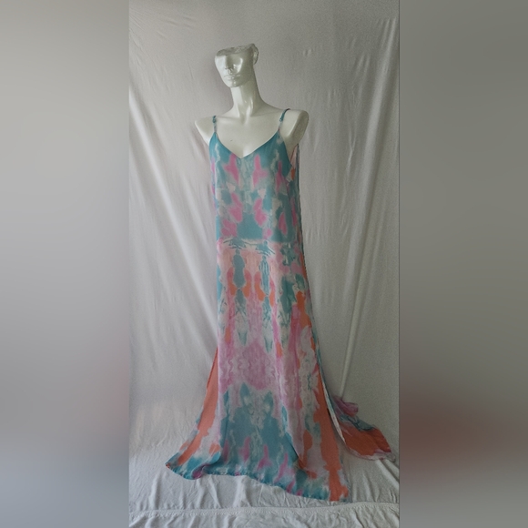 Lulu's Summer Tie-Die Maxi Dress Size M - Picture 6 of 10